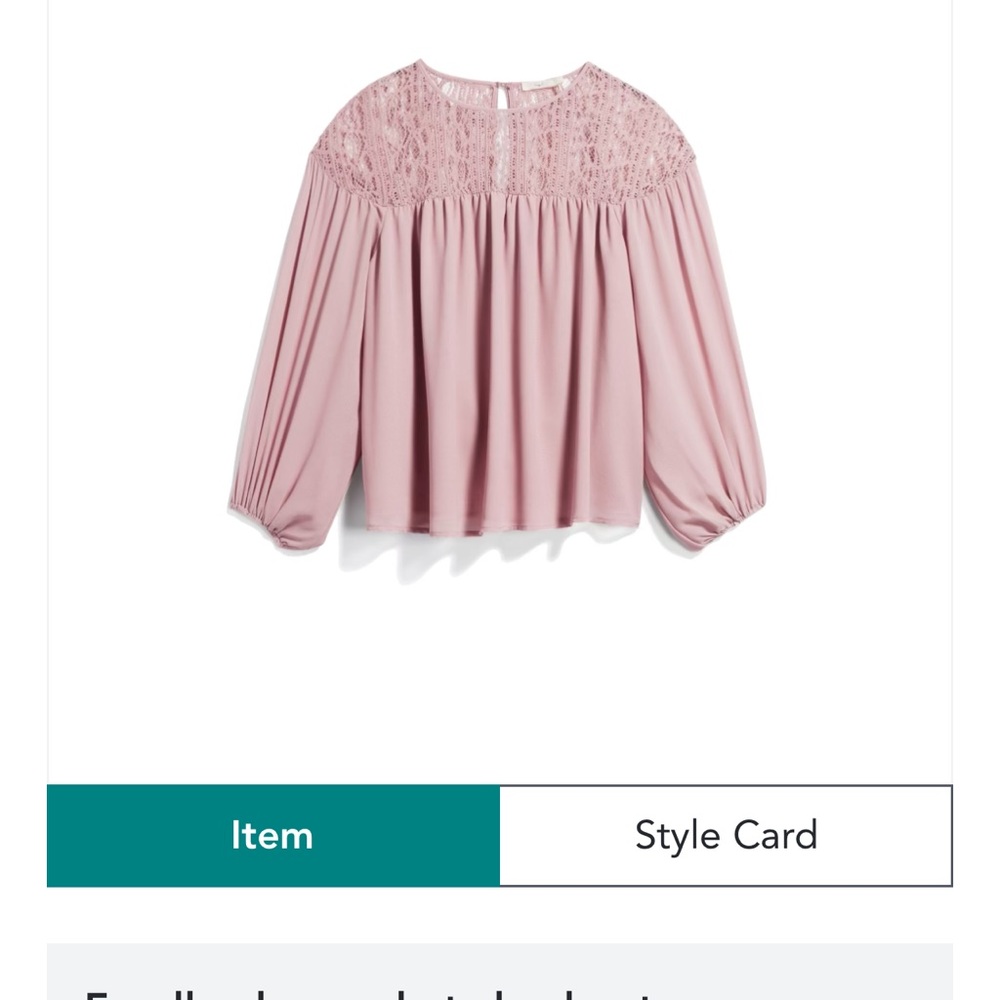 Stitch Fix mauve Lilla Bishop sleeve blouse - large petit